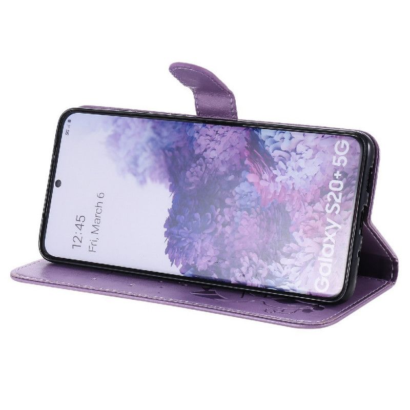 Flip Cover Samsung Galaxy S20 Plus 4G / 5G Med Snor Kat Og Bi Med Rem