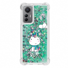 Cover Xiaomi 12 Lite Glitter Enhjørninger