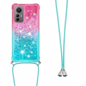 Cover Xiaomi 12 Lite Med Snor Glitter Silikonesnor