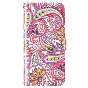 Flip Cover Xiaomi 12 Lite Med Snor Strappy Paisley Mønster