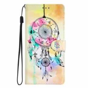 Læder Cover Xiaomi 12 Lite Med Snor Strap Dream Catcher