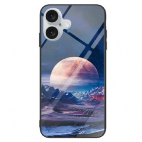 Cover iPhone 16 Telefon Etui - Hvid Planet