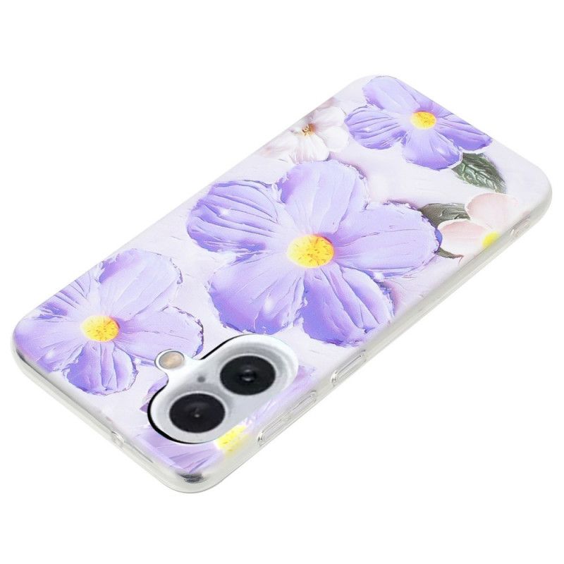 Cover iPhone 16 Telefon Etui Lilla Blomster