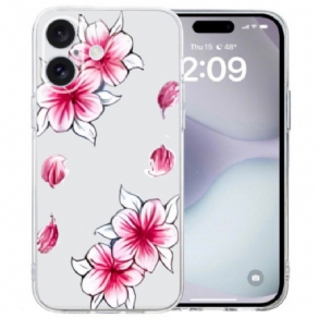 Cover Til iPhone 16 Transparent Edge Cherry Blossom