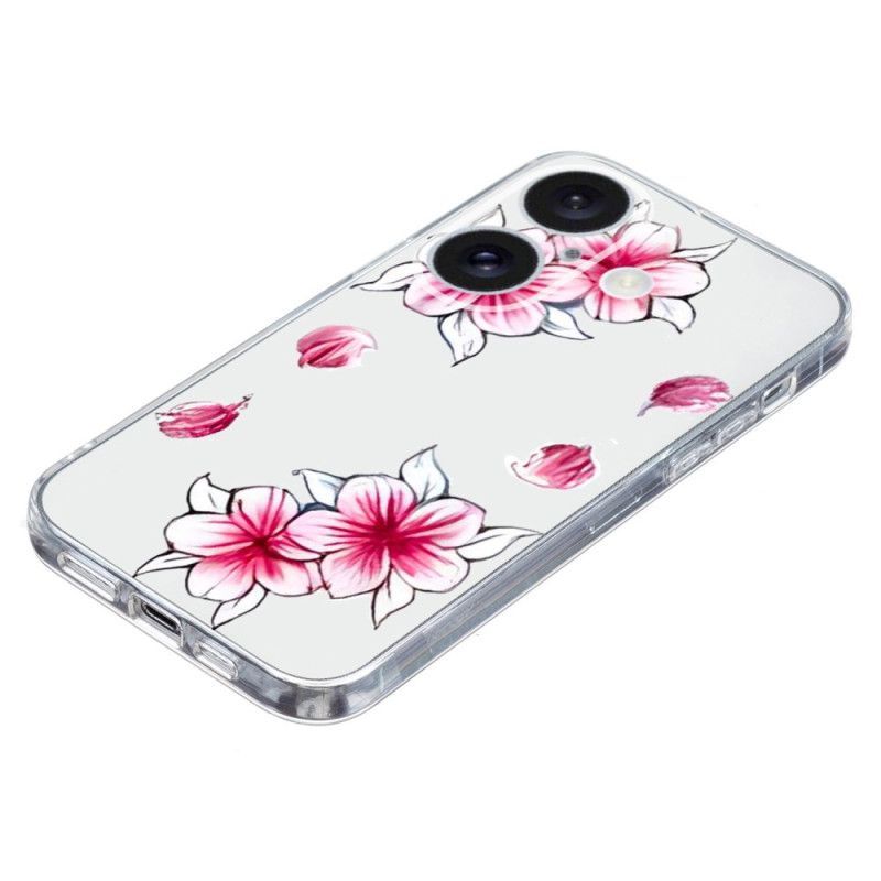 Cover Til iPhone 16 Transparent Edge Cherry Blossom