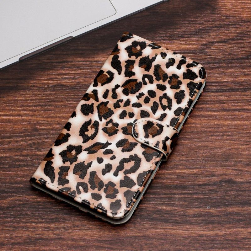 Flip Cover iPhone 16 Leopardmønster Med Rem