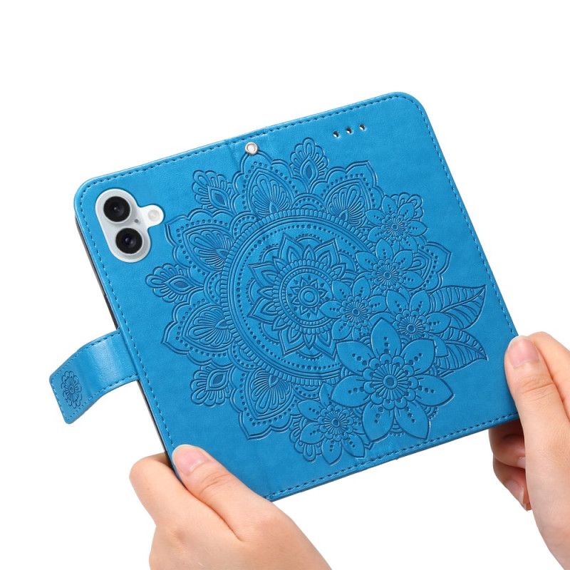 Flip Cover iPhone 16 Mandala Print Med Rem