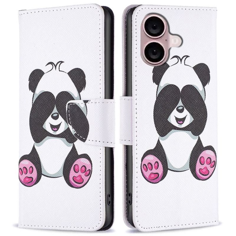 Flip Cover iPhone 16 Panda