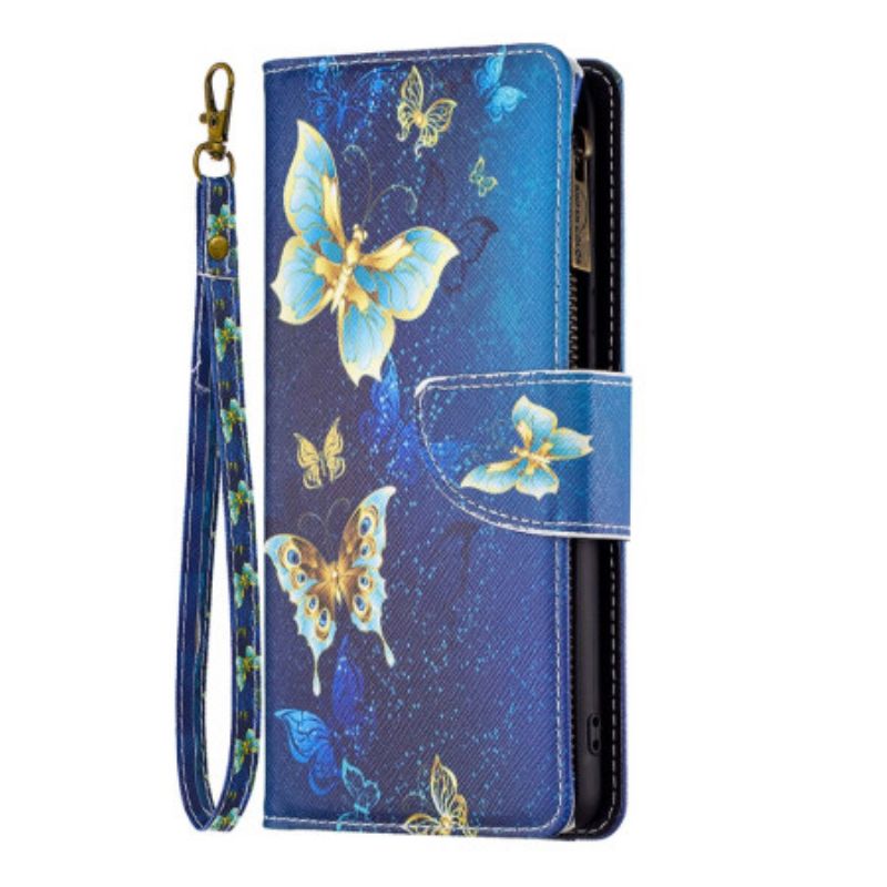 Flip Cover Til iPhone 16 Golden Butterflies Wallet