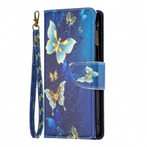 Flip Cover Til iPhone 16 Golden Butterflies Wallet