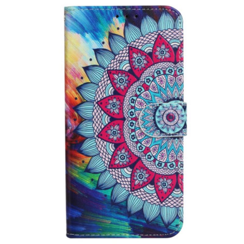 Læder Cover iPhone 16 Fantastisk Mandala Med Rem