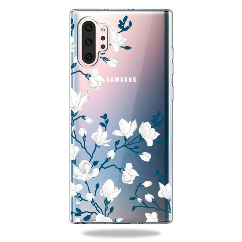 Cover Samsung Galaxy Note 10 Plus Hvide Blomster