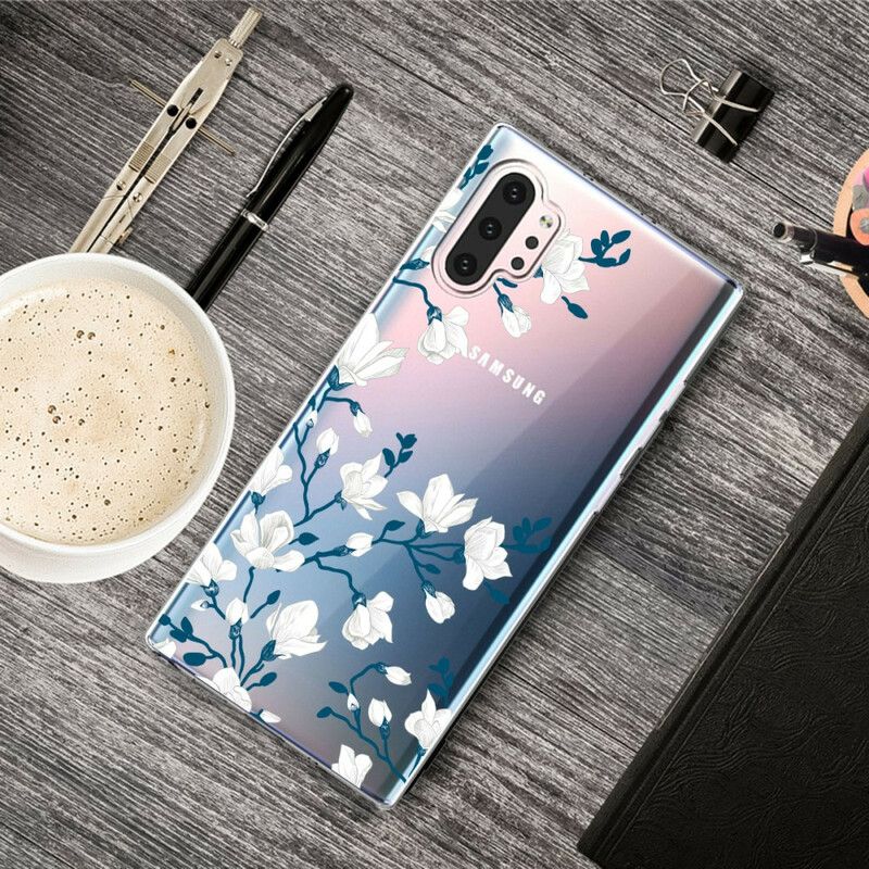 Cover Samsung Galaxy Note 10 Plus Hvide Blomster