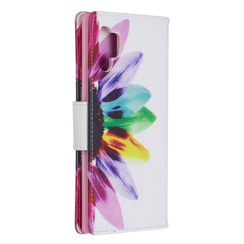 Flip Cover Samsung Galaxy Note 10 Plus Akvarelblomst