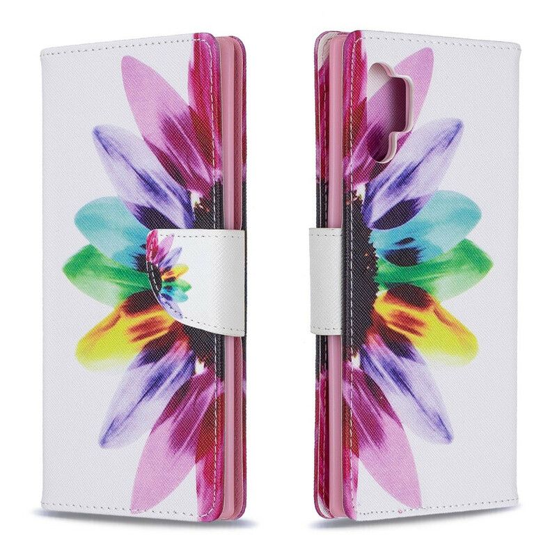 Flip Cover Samsung Galaxy Note 10 Plus Akvarelblomst