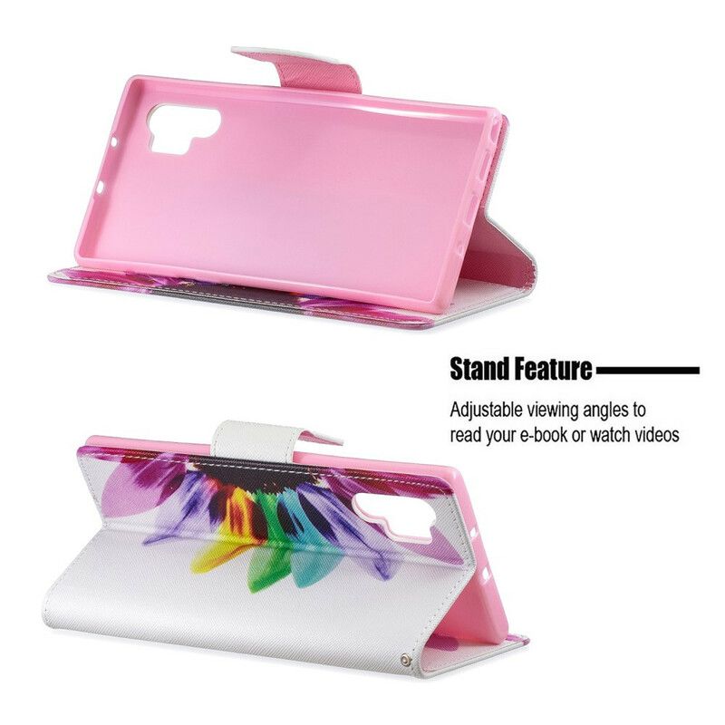 Flip Cover Samsung Galaxy Note 10 Plus Akvarelblomst