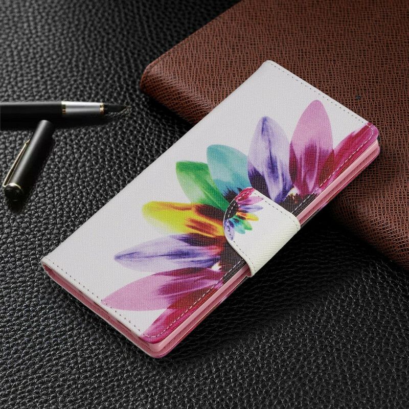 Flip Cover Samsung Galaxy Note 10 Plus Akvarelblomst