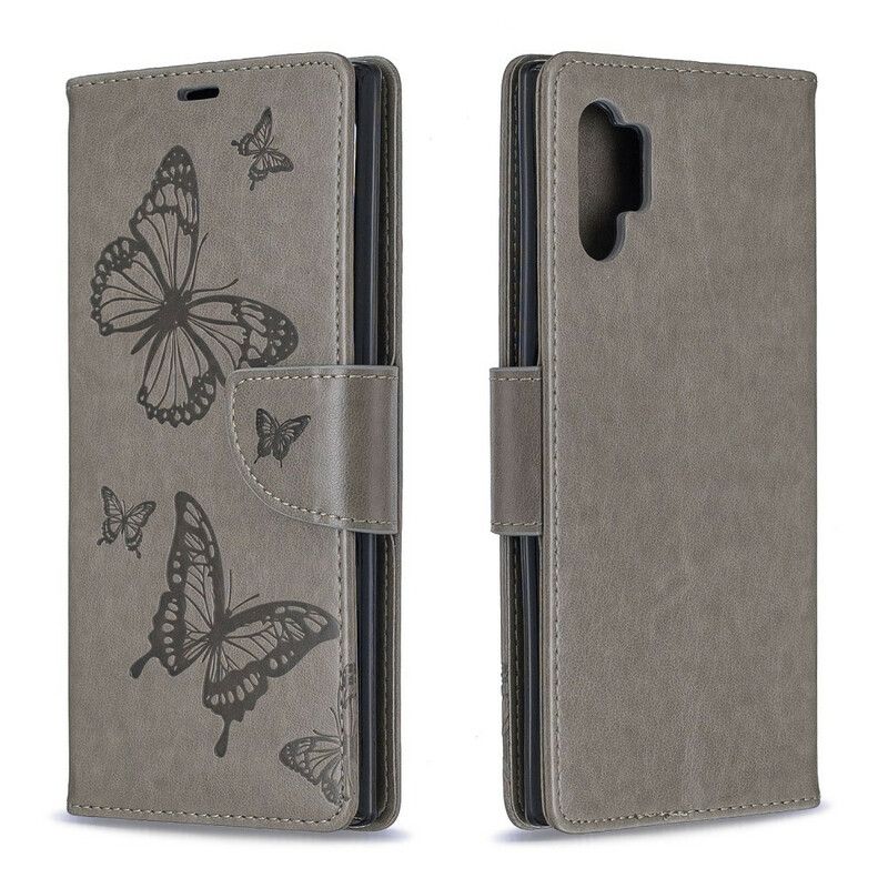 Flip Cover Samsung Galaxy Note 10 Plus Med Snor Smukke Stropsommerfugle