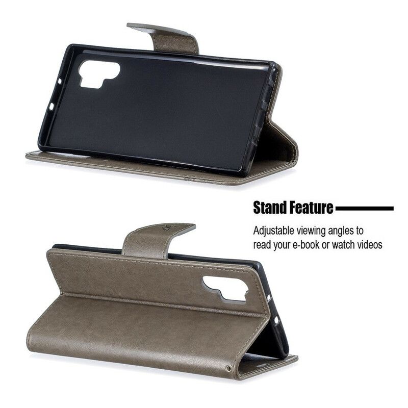 Flip Cover Samsung Galaxy Note 10 Plus Med Snor Smukke Stropsommerfugle