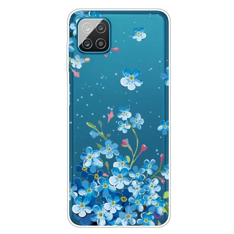 Cover Samsung Galaxy A12 / M12 Blå Blomster