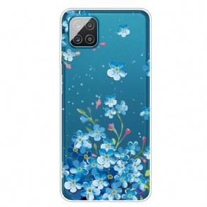 Cover Samsung Galaxy A12 / M12 Blå Blomster