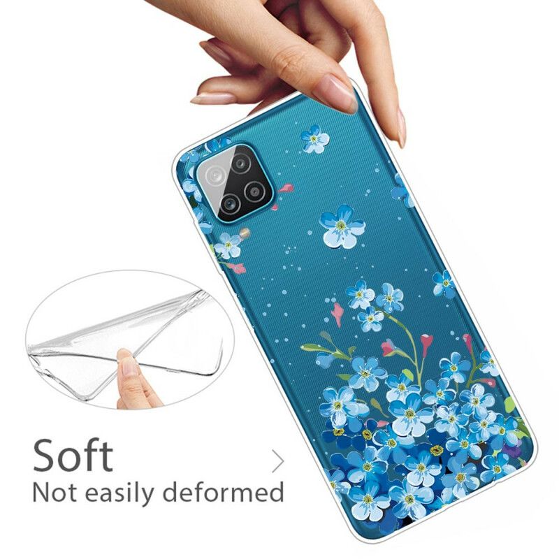 Cover Samsung Galaxy A12 / M12 Blå Blomster