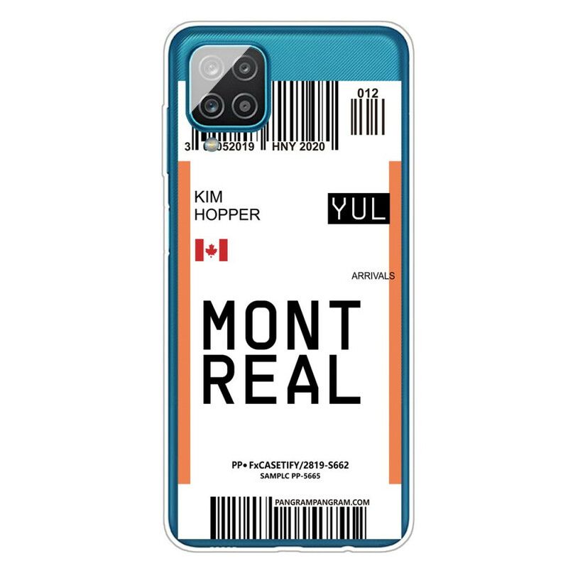 Cover Samsung Galaxy A12 / M12 Boardingkort Til Montreal