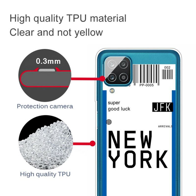 Cover Samsung Galaxy A12 / M12 Boardingkort Til New York