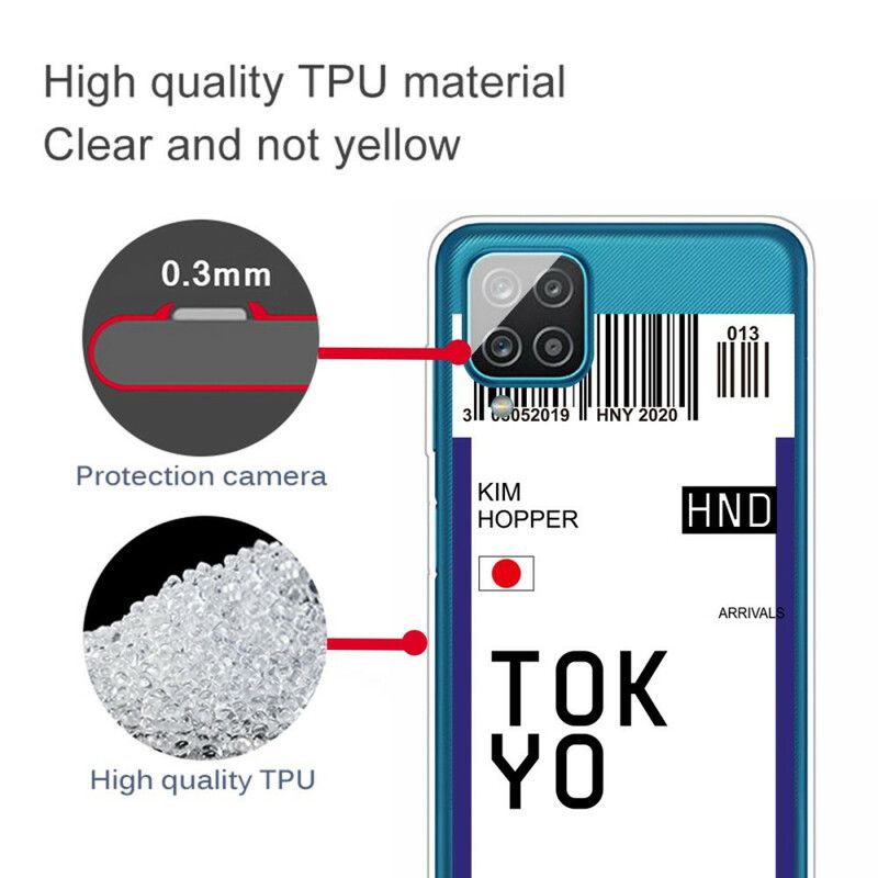 Cover Samsung Galaxy A12 / M12 Boardingkort Til Tokyo