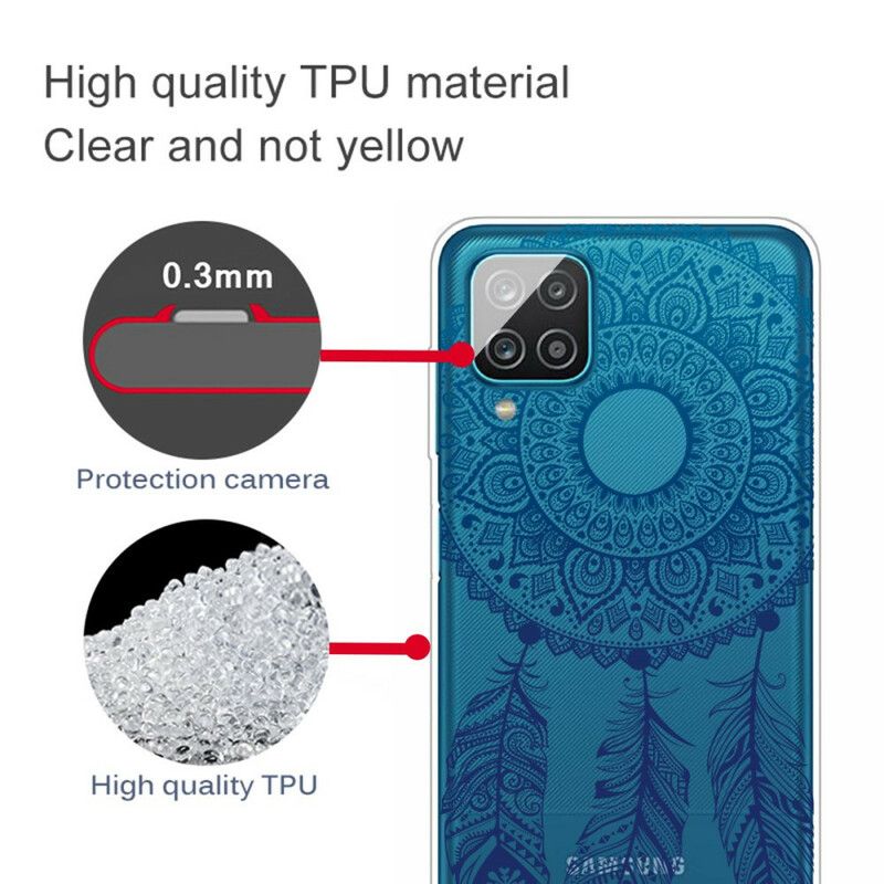 Cover Samsung Galaxy A12 / M12 Enkelt Blomstermandala