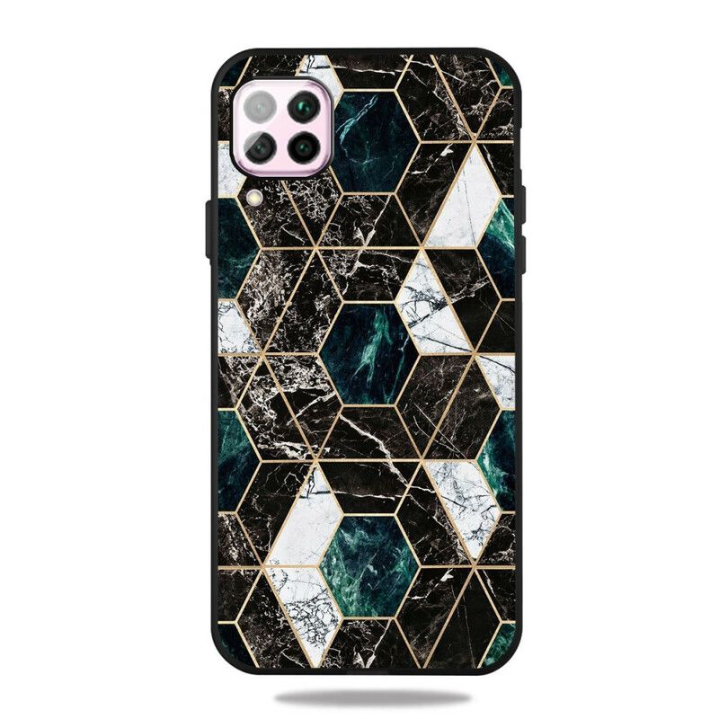 Cover Samsung Galaxy A12 / M12 Farvet Geometri Marmor