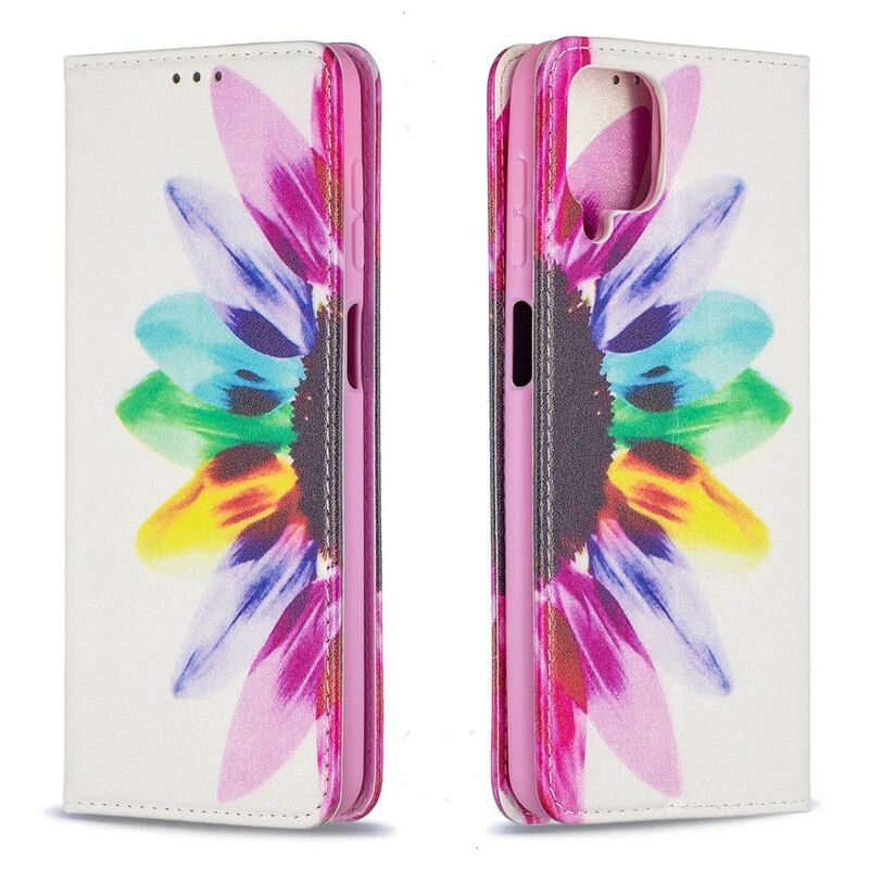 Cover Samsung Galaxy A12 / M12 Flip Cover Akvarelblomst