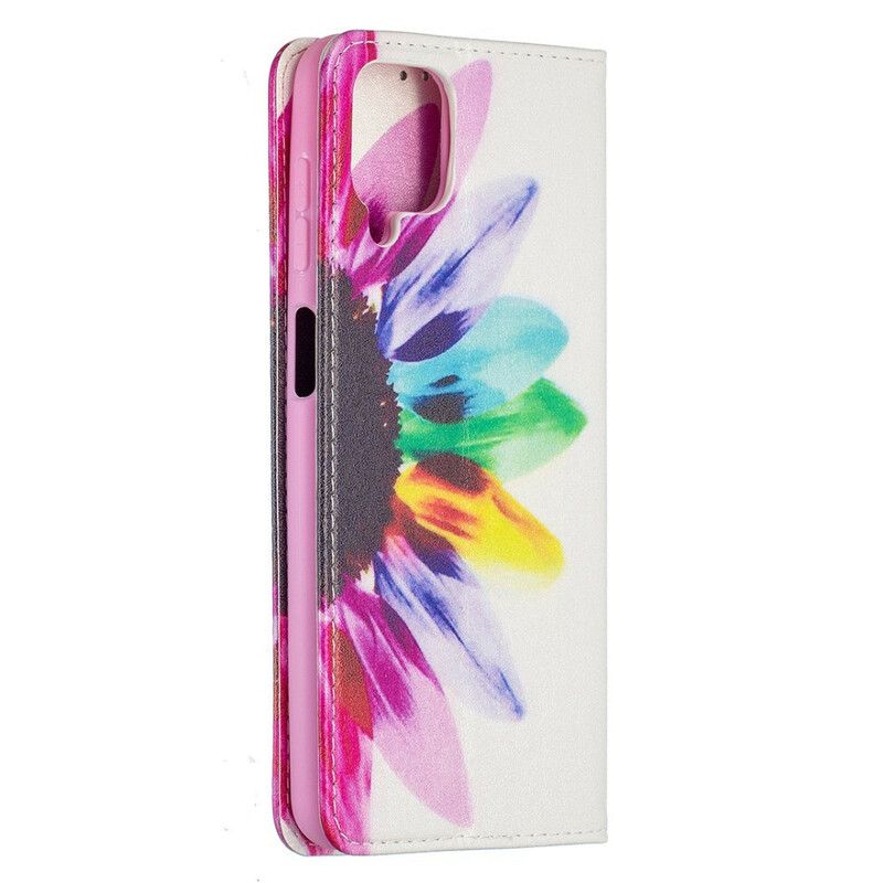 Cover Samsung Galaxy A12 / M12 Flip Cover Akvarelblomst