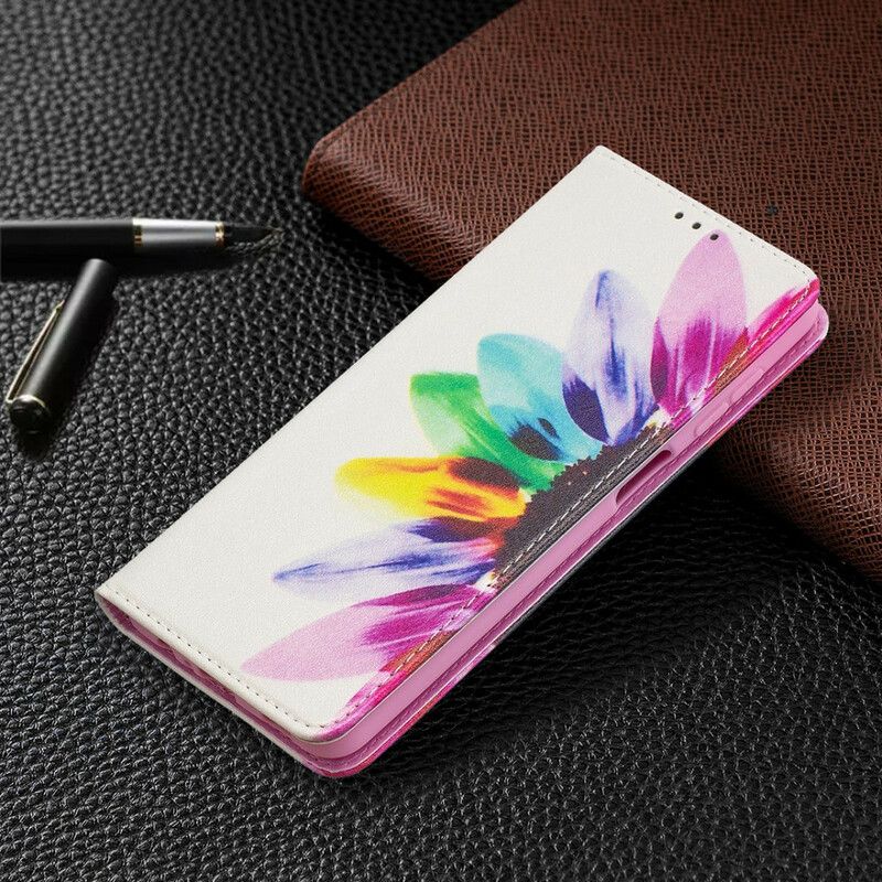 Cover Samsung Galaxy A12 / M12 Flip Cover Akvarelblomst