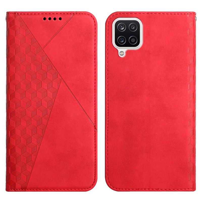 Cover Samsung Galaxy A12 / M12 Flip Cover Geo Lædereffekt