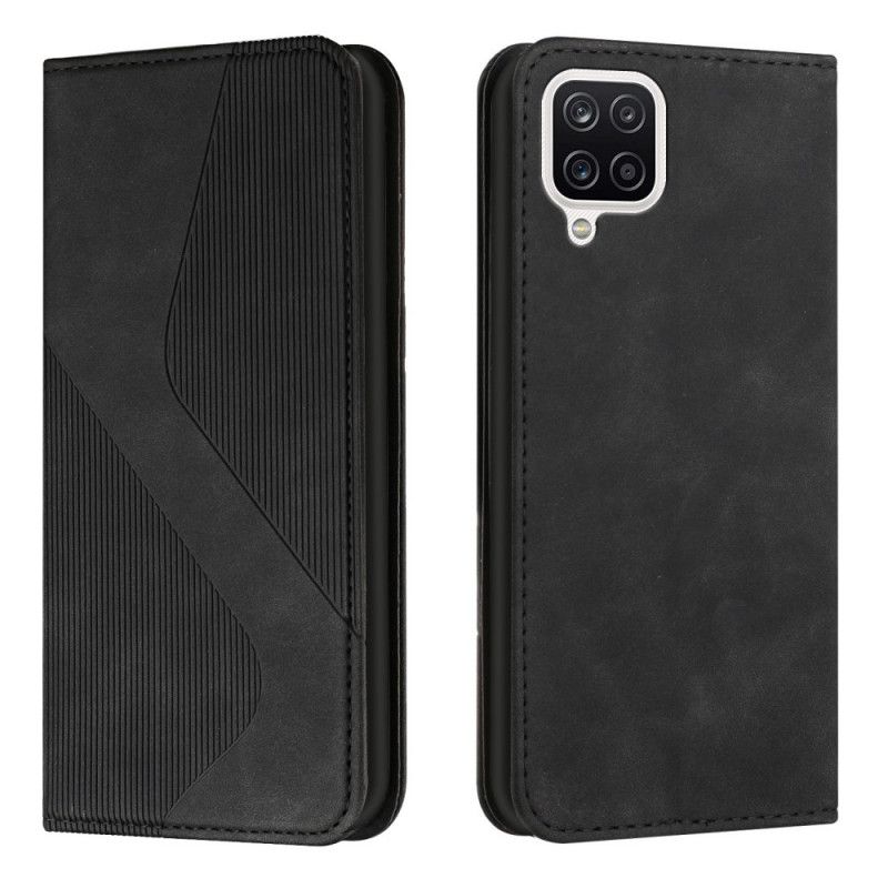 Cover Samsung Galaxy A12 / M12 Flip Cover S-design Læderstil