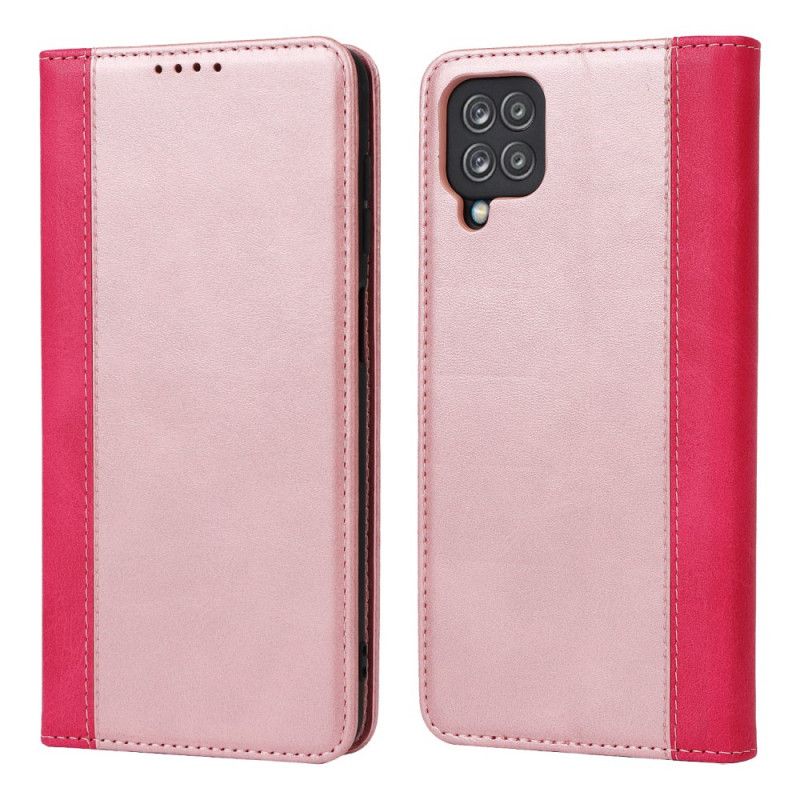 Cover Samsung Galaxy A12 / M12 Flip Cover Tofarvet Læderstil