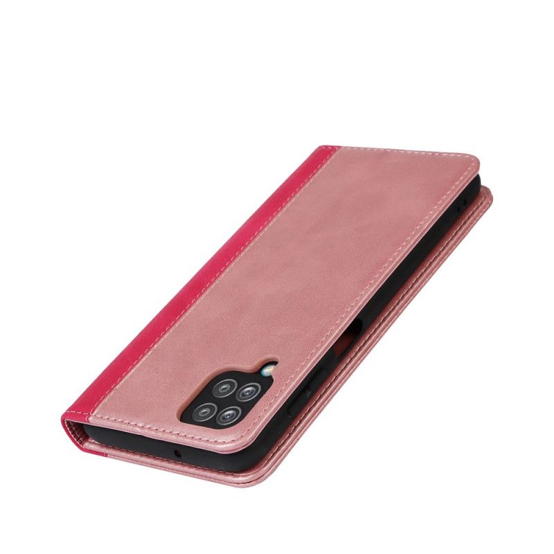 Cover Samsung Galaxy A12 / M12 Flip Cover Tofarvet Læderstil