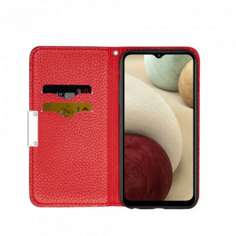 Cover Samsung Galaxy A12 / M12 Flip Cover Ultra Chic Litchi Imiteret Læder