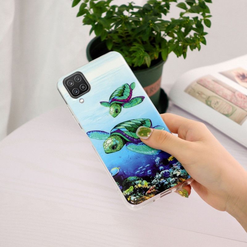 Cover Samsung Galaxy A12 / M12 Fluorescerende Skildpadder