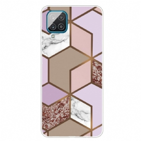 Cover Samsung Galaxy A12 / M12 Geometrisk Marmor