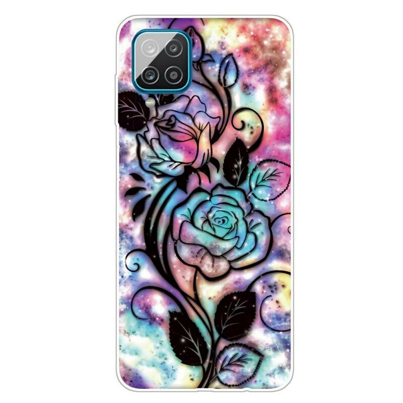 Cover Samsung Galaxy A12 / M12 Grafisk Blomst