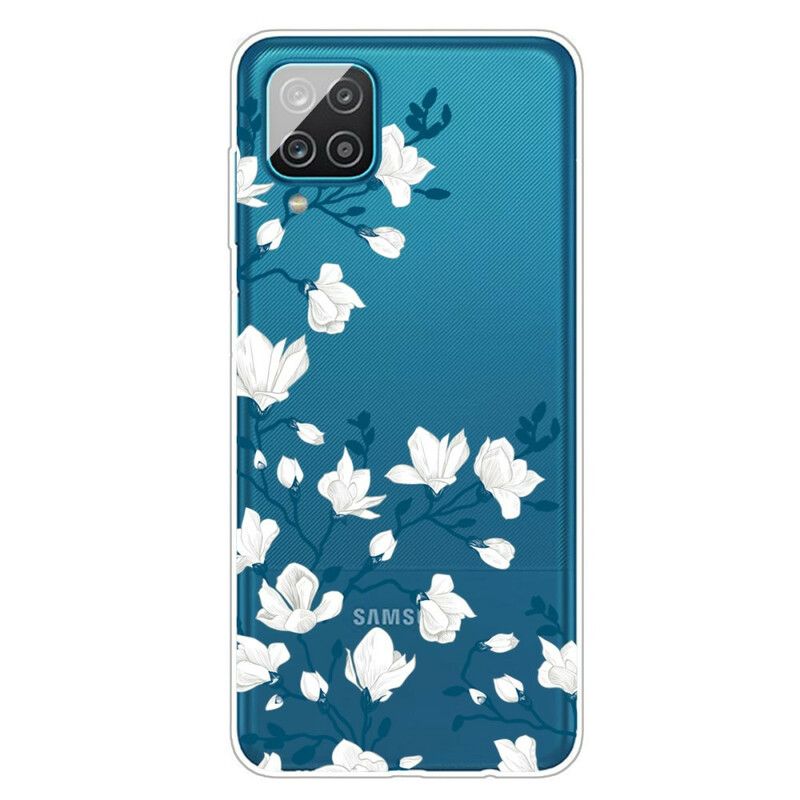 Cover Samsung Galaxy A12 / M12 Hvide Blomster