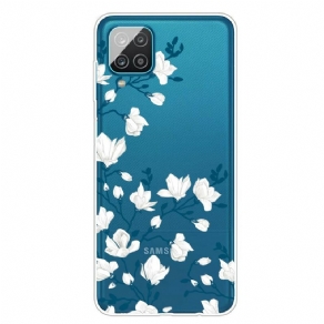 Cover Samsung Galaxy A12 / M12 Hvide Blomster