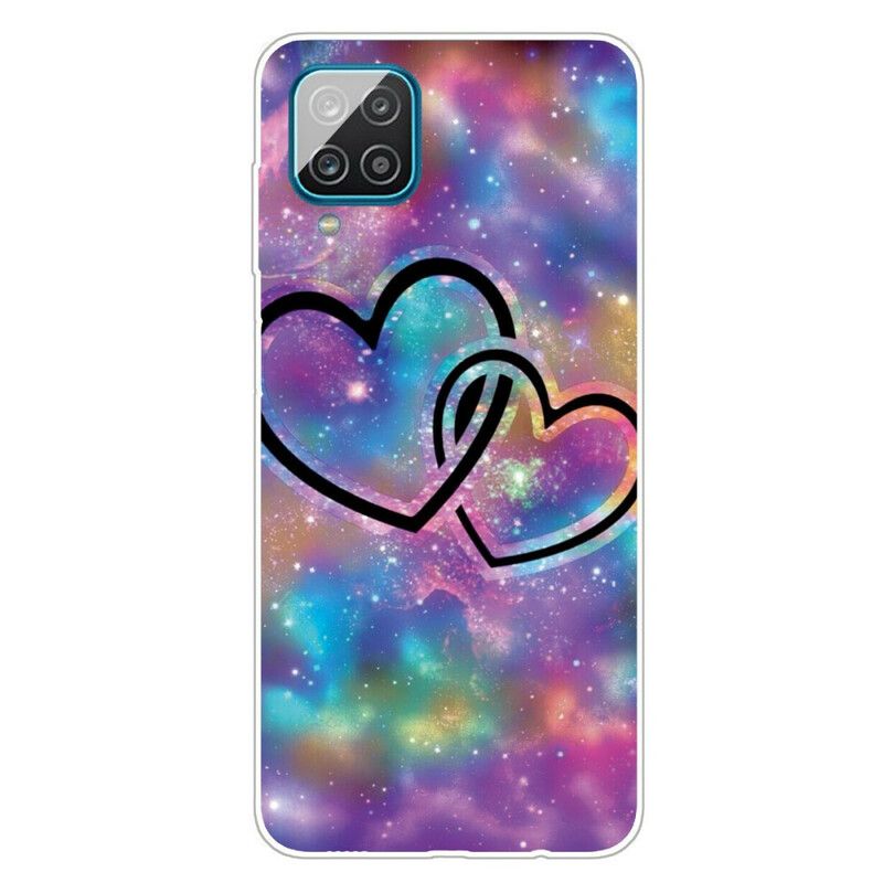 Cover Samsung Galaxy A12 / M12 Kædte Hjerter