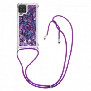 Cover Samsung Galaxy A12 / M12 Med Snor Med Pailletter Drawstring Dreamcatcher