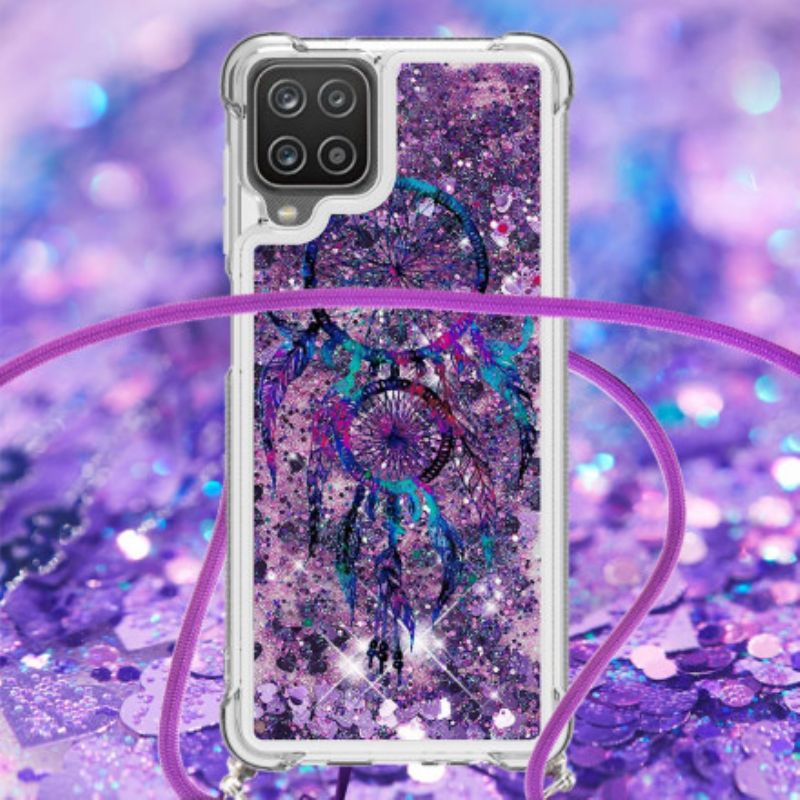 Cover Samsung Galaxy A12 / M12 Med Snor Med Pailletter Drawstring Dreamcatcher