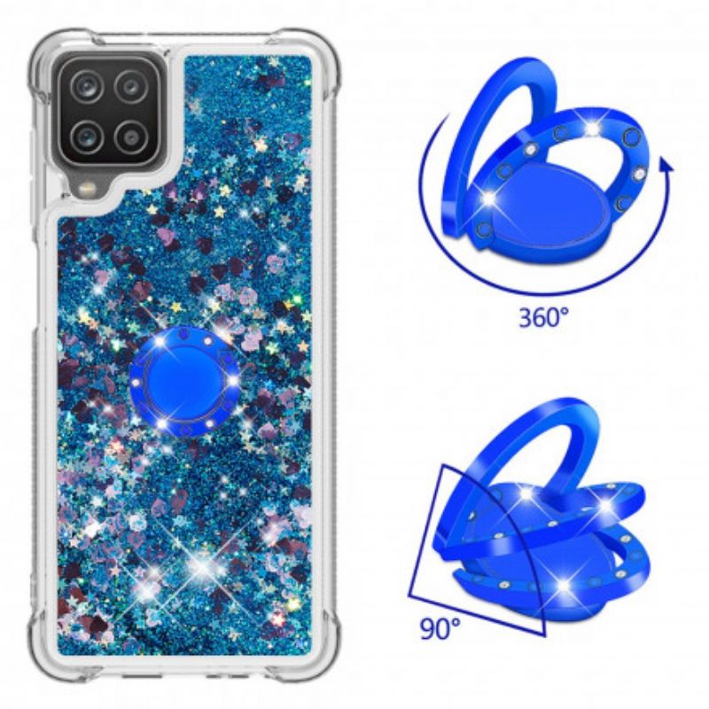 Cover Samsung Galaxy A12 / M12 Pailletter Med Ringstøtte