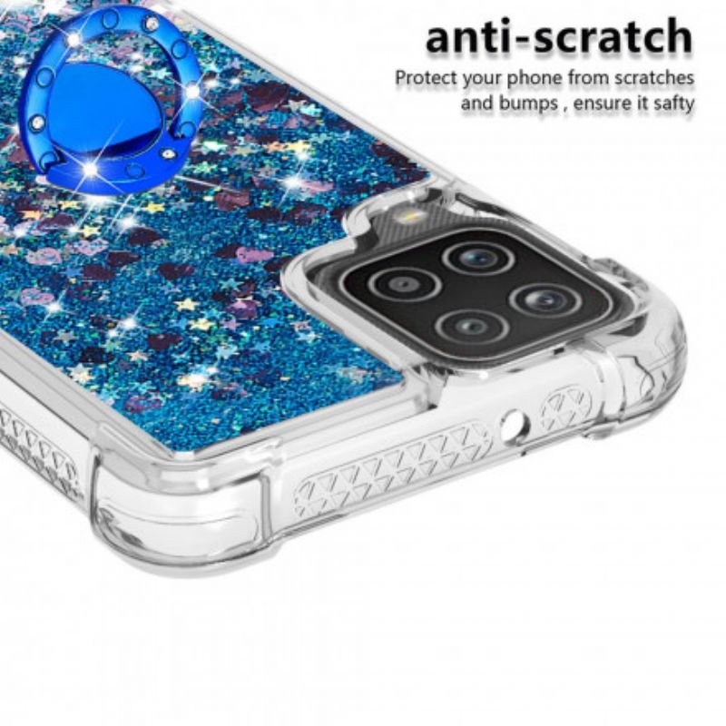 Cover Samsung Galaxy A12 / M12 Pailletter Med Ringstøtte