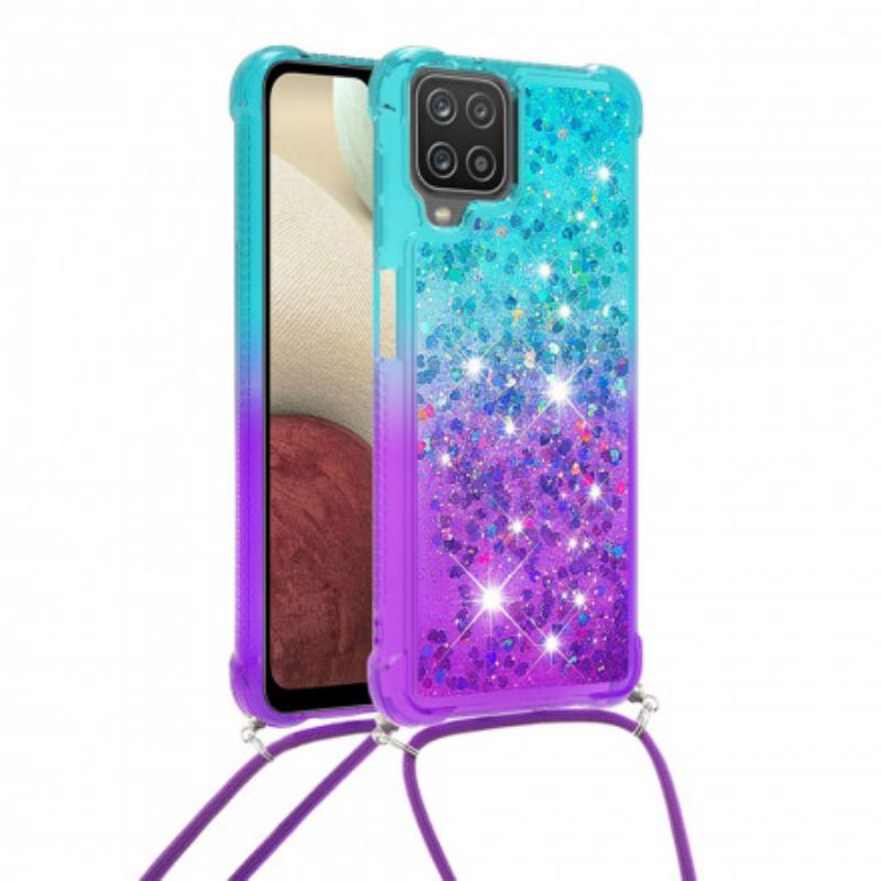 Cover Samsung Galaxy A12 / M12 Silikoneglitter Og Ledning